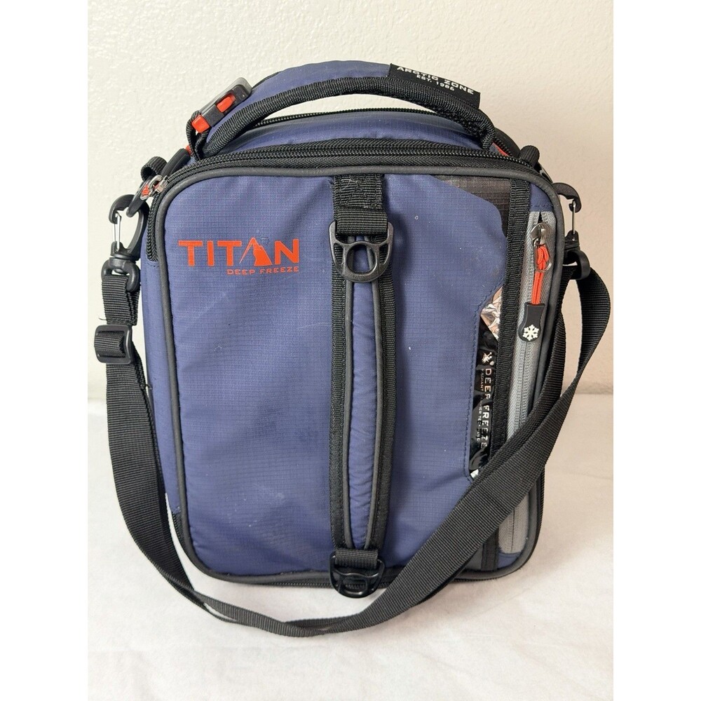 Arctic Zone Titan Deep Freeze Expandable Lunch Box Blue Preowned WITH Ice Walls